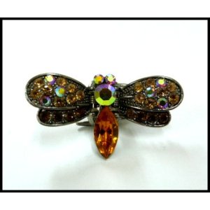 画像: ラインストーン ヘアクリップ とんぼtypeE