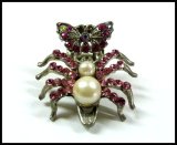 画像: ラインストーン ヘアクリップ 蝶＆蜘蛛typeC