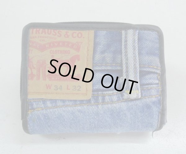 画像1: ジーンズリメイクデニム ハンドメイドウォレット　ショート