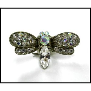 画像: ラインストーン ヘアクリップ とんぼtypeD