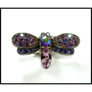 画像: ラインストーン ヘアクリップ とんぼtypeF