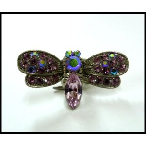 画像: ラインストーン ヘアクリップ とんぼtypeB