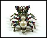 画像: ラインストーン ヘアクリップ 蝶＆蜘蛛typeD