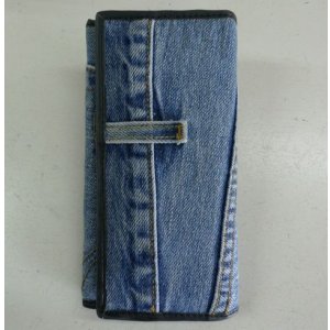 画像: ジーンズリメイクデニム ハンドメイドウォレット 二つ折り