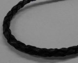 画像: シルバー925パーツ牛革編み紐黒　太　40/45/50/55/60cm