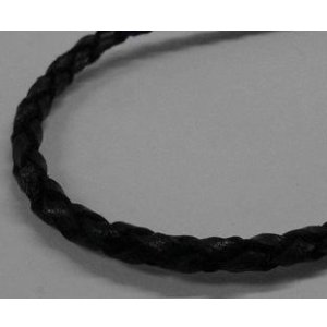 画像: シルバー925パーツ牛革編み紐黒 太 40/45/50/55/60cm