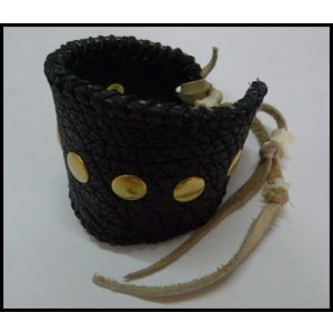 画像: 牛革×サメ革シャークレザーブレス　