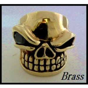 画像: Brassパンチャースカルリング　オニキス眼