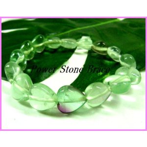 画像: ハート型フローライト12mm　天然石ブレス　サイズS/M/L 
