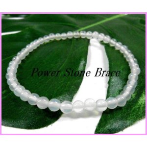 画像: ホワイトオニキス4mm　天然石ブレス