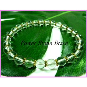 画像: 水晶6mm×真鍮ビーズ　数珠ブレス 