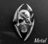 画像: カリビアンスカルメタルコンチョ　直径　26mm×16mm