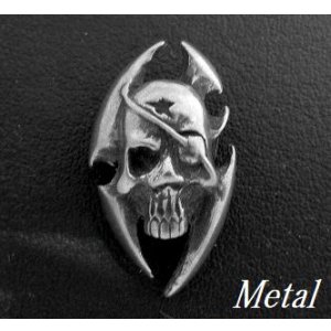 画像: カリビアンスカルメタルコンチョ　直径　26mm×16mm