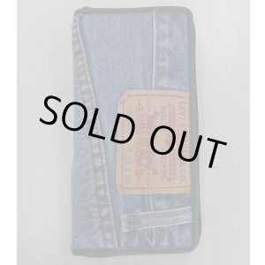 画像: ジーンズリメイクデニム ハンドメイドウォレット ファスナータイプ