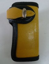 画像: 極厚牛革×カッティングスティングレイ　レザーウォレット