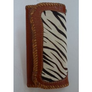 画像: 牛革×ゼブラ柄ハラコmix　レザーウォレット