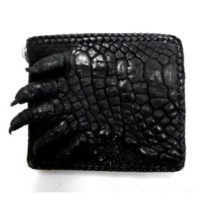 画像: 牛革×ワニ革クロコダイルハンド　レザーウォレット