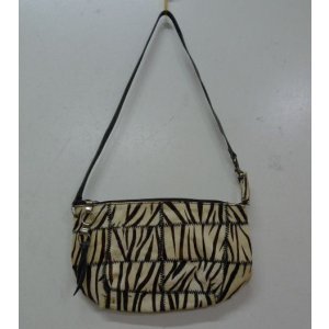 画像: 牛革×馬毛パッチワークゼブラ柄ハンドバッグ