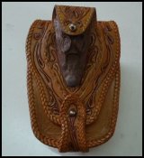 画像: 牛革カービングクロコダイル頭付き　メディスンバッグ　