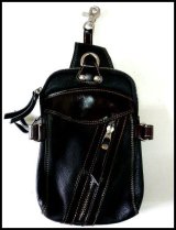 画像: 牛革Wポケットメディスンバッグ　ファスナー