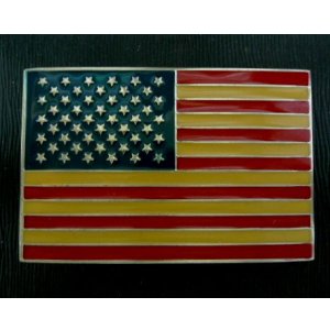 画像: メタルバックル　USAフラッグ