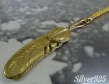 画像: シルバー925フェザートップ付ストラップ ゴールドコート