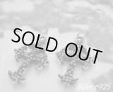 画像: シルバーピアス　クロスブラックジルコニア