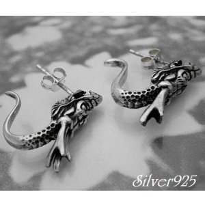 画像: シルバーピアス　ドラゴンヘッド