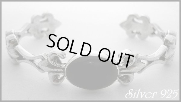 画像1: サイドフレアオニキス入り　バングル