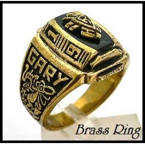 画像: Brassオニキスカレッジリング