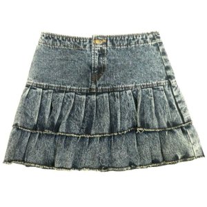 画像: 【アウトレット】NongJoJeansデニムティアードスカート　サイズＳ