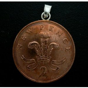 画像: イギリス２ペンス　コインペンダント　26mm
