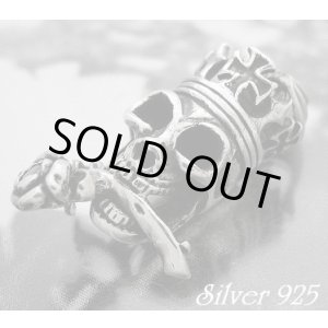 画像: クラウン薔薇スカル　レッドジルコニア　トップ