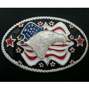 画像: メタルバックル　ＵＳＡイーグルフェイス