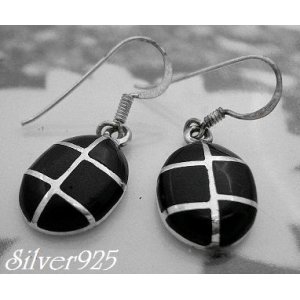 画像: シルバーピアス　オニキス