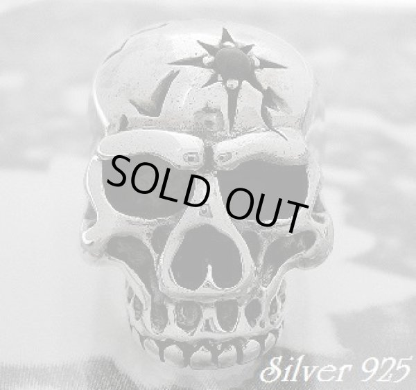 画像1: ヘッドオニキススカルリング