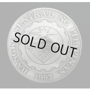 画像: フィリピン１ペソ　コインコンチョ　直径24mm