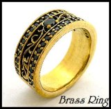 画像: Brassブラックジルコニアラインリング