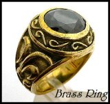 画像: Brassサークルカットオニキスリング