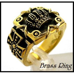 画像: Brassサイドクロスクラウンリング