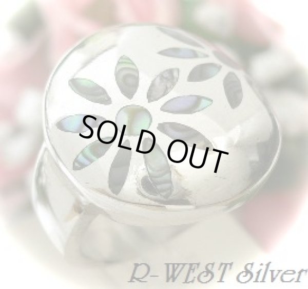 画像1: シェルリング　フラワー　ブラック