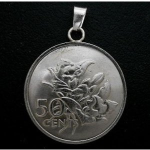 画像: セイシェル５０セント　コインペンダント　22mm