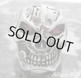 画像: ギャングスカルリング レッドジルコニア