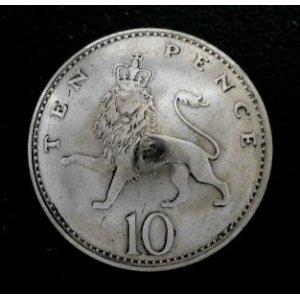 画像: イギリス１０ペンスb　コインコンチョ直径24mm