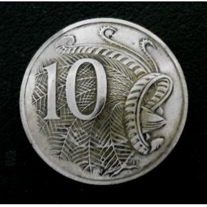 画像: オーストラリア１０セントb　コインコンチョ　直径23mm