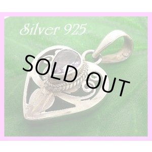 画像: アメジスト　透かしハートペンダント