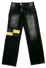 画像: 【アウトレット】ダメージワイドブラックジーンズ　サイズS/L