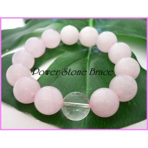 画像: ローズクォーツ14mm　天然石ブレス サイズS/M/L