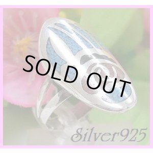 画像: インレイターコイズ＆珊瑚　熊の手リング