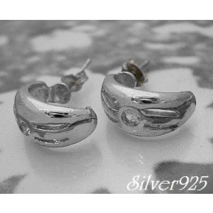画像: シルバーピアス　アクアマリン